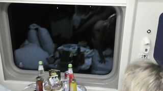 A cute 18-year-old girl got fucked hard on the train and cum inside her
