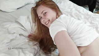A fat girl Maja has sex and gets a creampie