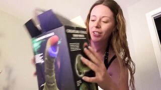 Nadia Foxx Fucks Herself with a Big Dildo While Reading