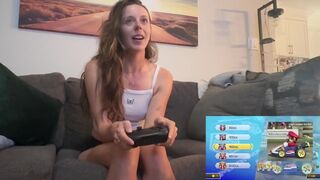 Nadia Foxx Plays Mario Kart While Teasing with Toys