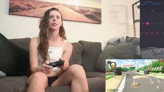 Nadia Foxx Plays Mario Kart While Teasing with Toys