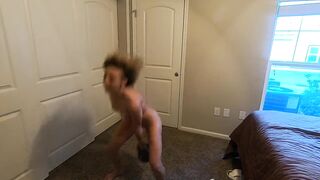 Nude KettleBell Tabata Workout with fitness babe Lora