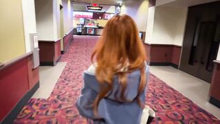 Redhead Girlfriend Takes Big Cock in Public Theater